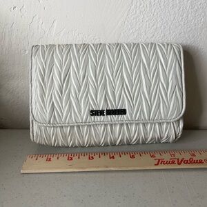 Steve Madden White Quilted Flap Clutch
